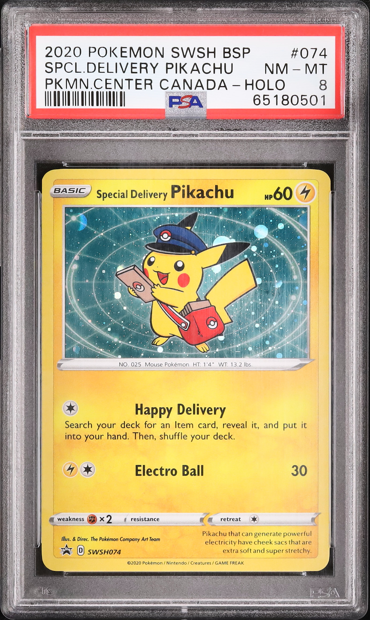 2020 Special Delivery Pikachu PSA 8 Holo - Cardova Japan