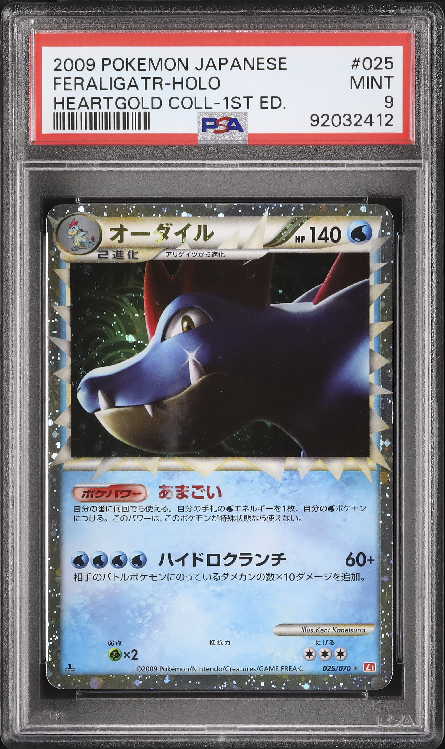 2009 Feraligatr PSA 9 Holo 1st Edition Prime - Cardova Japan