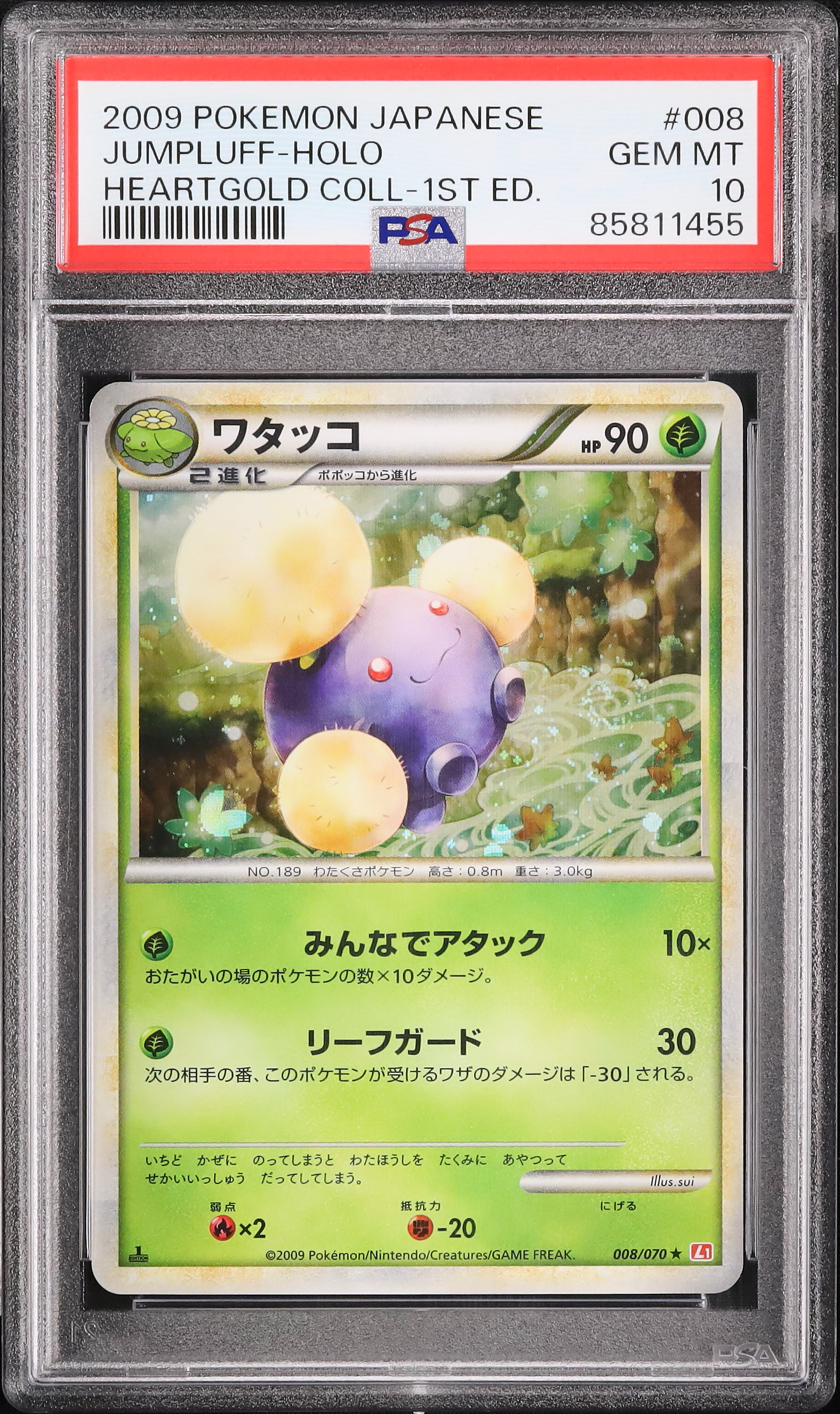 ワタッコ 1ED 2009　全面ホロ　ポケモンカード　激全面ホロ個体 ワタッコ 1ED 2009 全面ホロ ポケモンカード 激全面ホロ個体