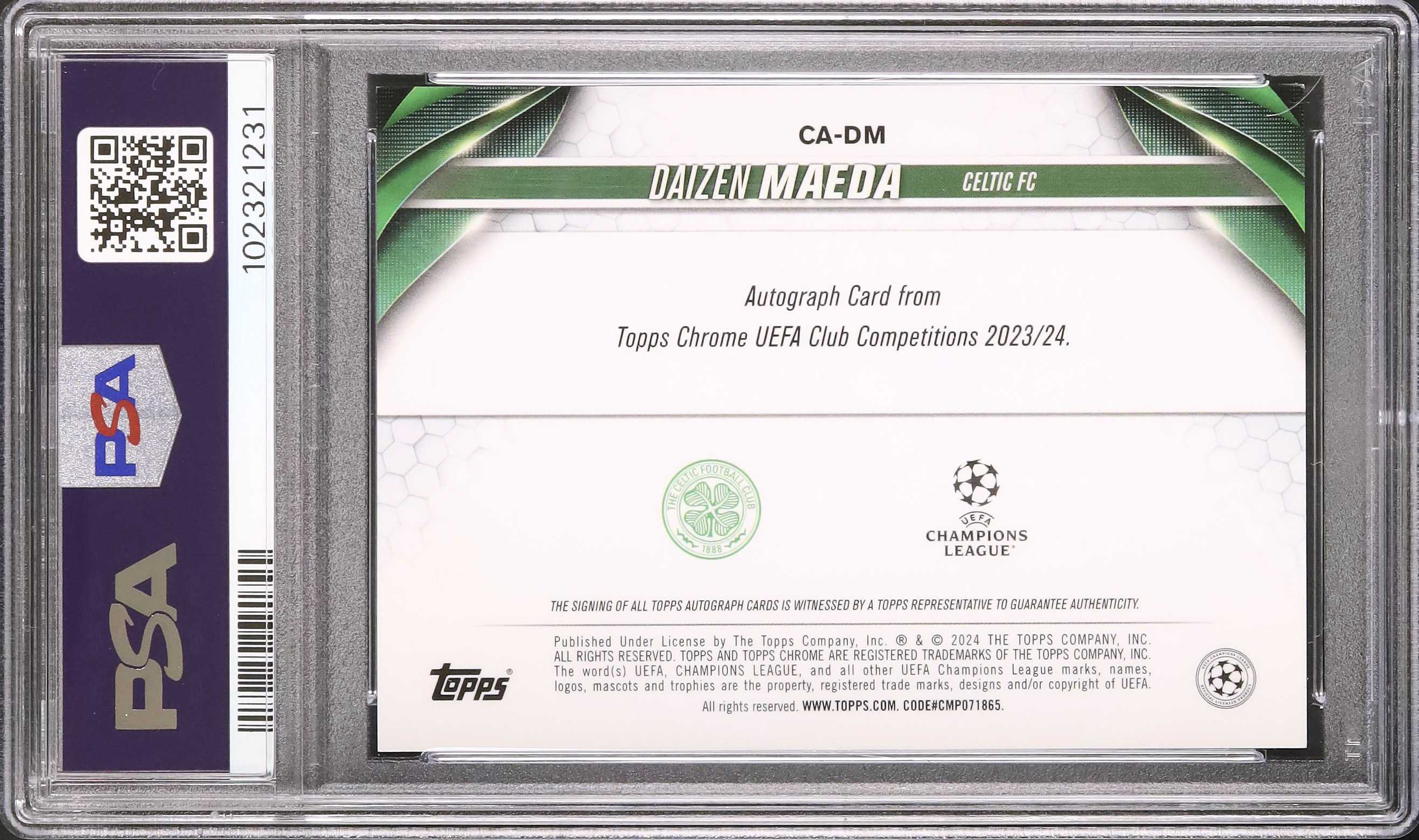 2023 前田大然 PSA 9 サイン入り - カルドバ