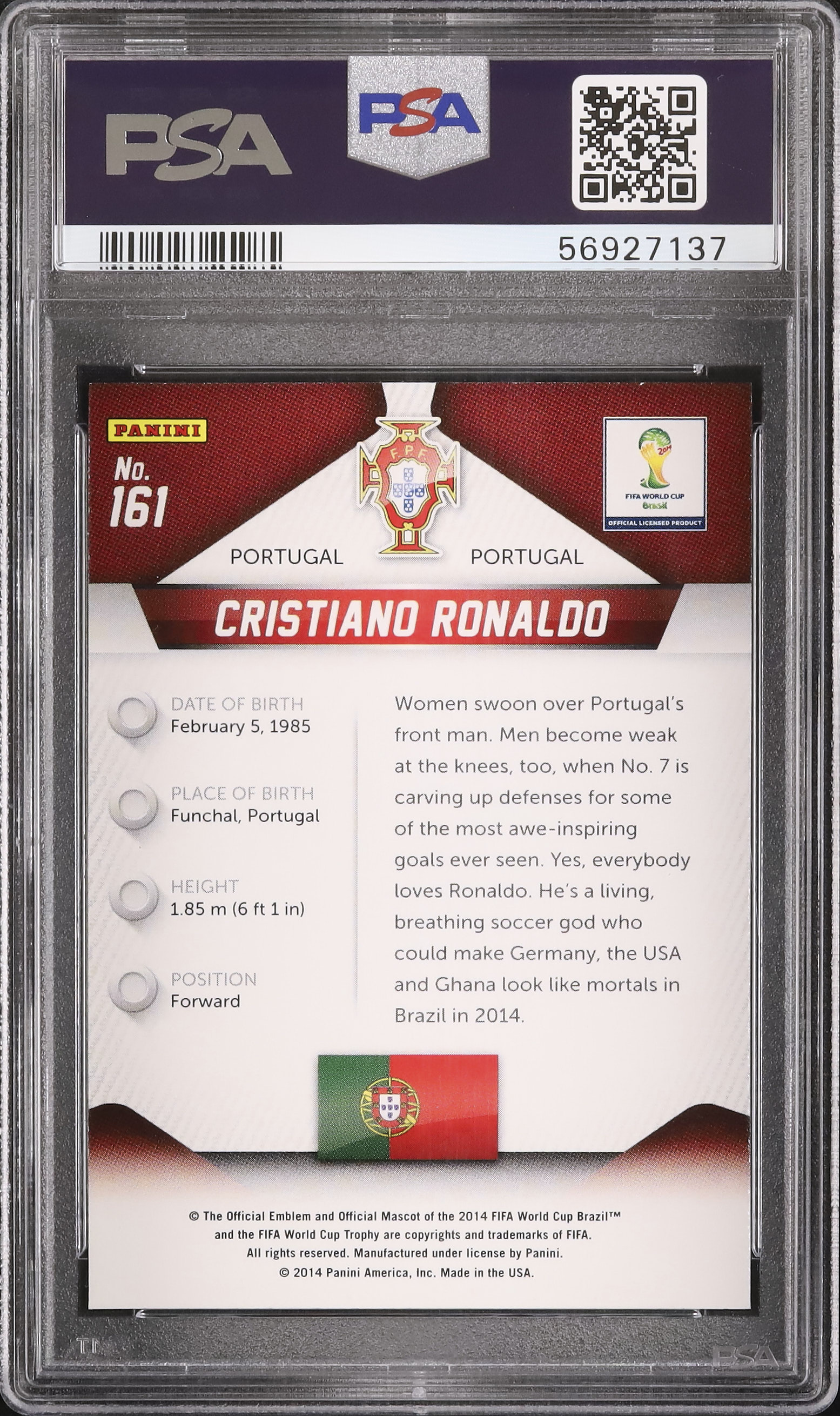 クリスティアーノ ロナウド Panini Prizm PSA 10