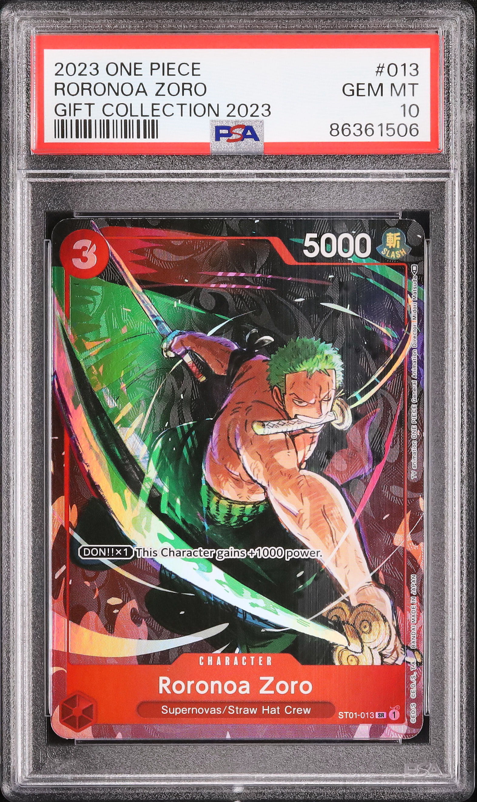 2023 Roronoa Zoro PSA 10 Alternate Art - Cardova Japan